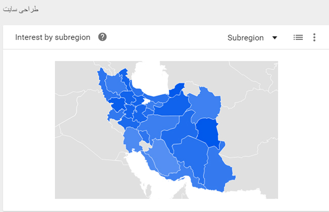 تحلیل نتایج گوگل ترند بر اساس مناطق جغرافیایی